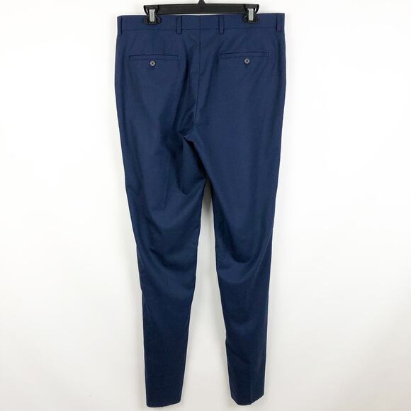 Zanetti Mens Dress Pants 36L Navy Blue Straight Leg Pockets Career Trouser NWOT - Picture 3 of 5